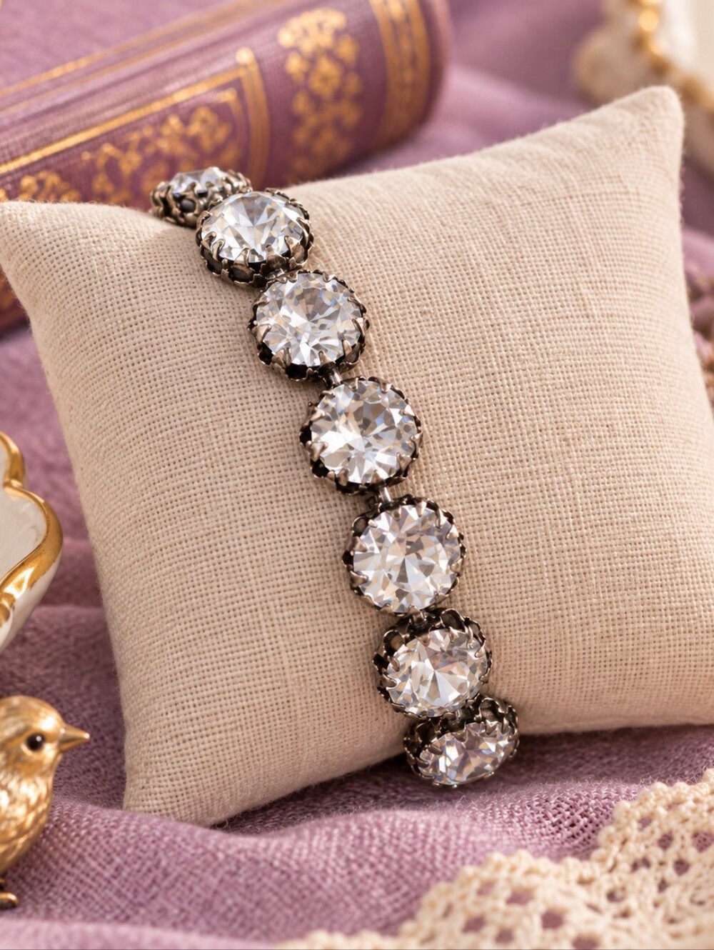 Stella & Dot Silver Crystal Bracelet